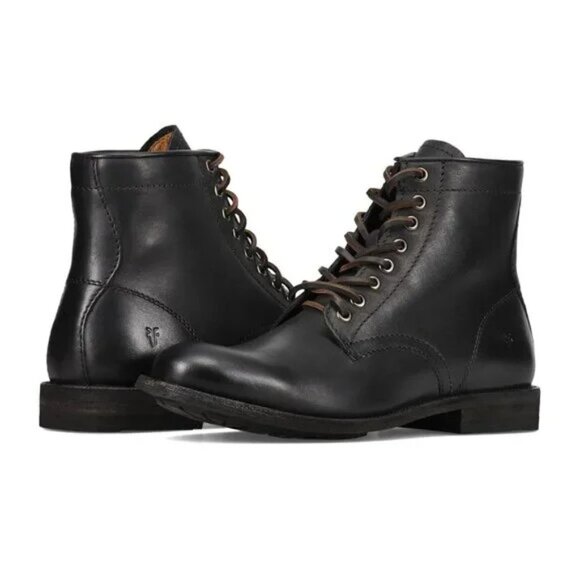 Frye Tyler Flex Lace Up Boots Mens Size 9.5 D Black Leather FR40156 NEW - Picture 1 of 8